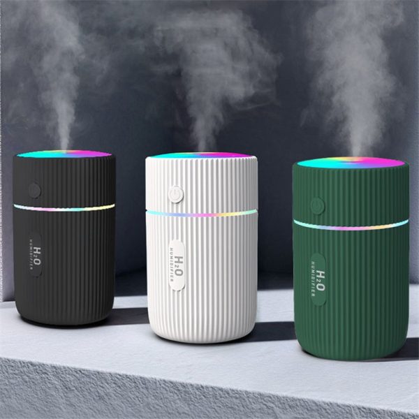 Máy phun sương Colorful Humidifier H2O để trong ô tô tạo ẩm cho không khí hoặc xông tinh dầu, có đèn nhiều màu